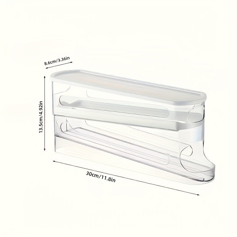 2-Tier Rolling Egg Organizer with Lid