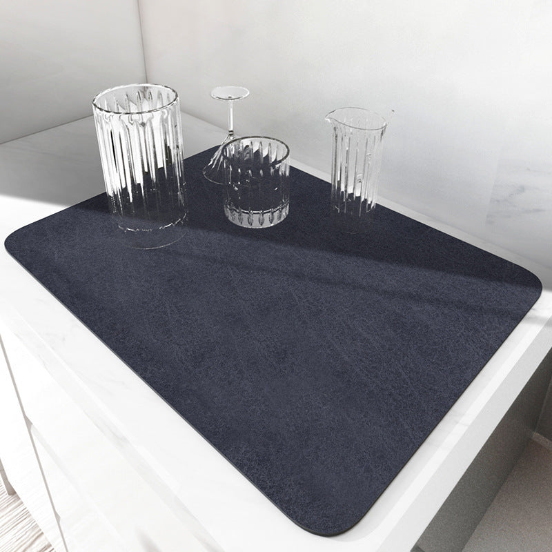 Solid-color minimalist kitchen mat