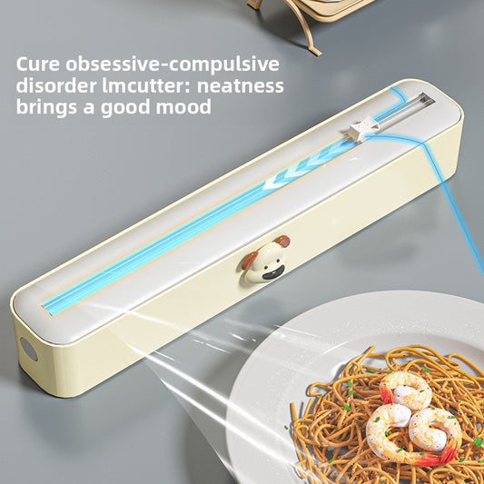 Adjustable Plastic Wrap Dispenser with Cutter