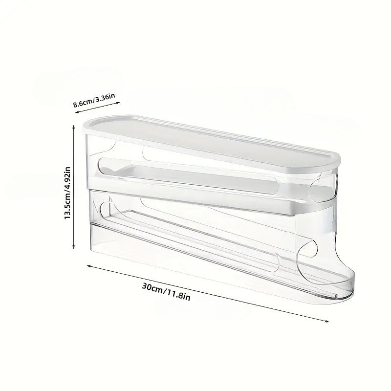 2-Tier Rolling Egg Organizer with Lid