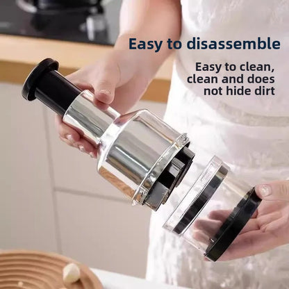 One-Press Stainless Steel Garlic Chopper