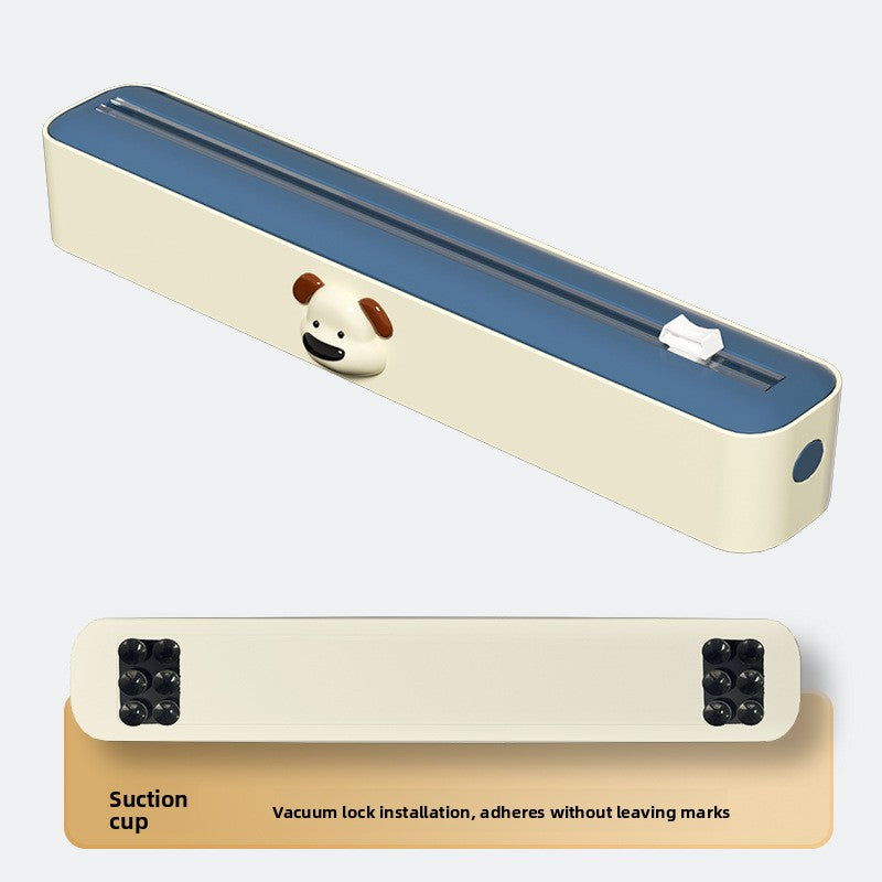 Adjustable Plastic Wrap Dispenser with Cutter