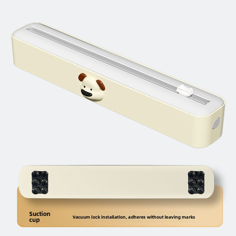 Adjustable Plastic Wrap Dispenser with Cutter