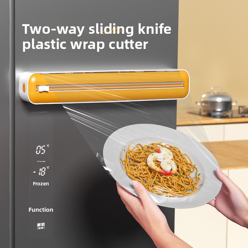 Adjustable Plastic Wrap Dispenser with Cutter