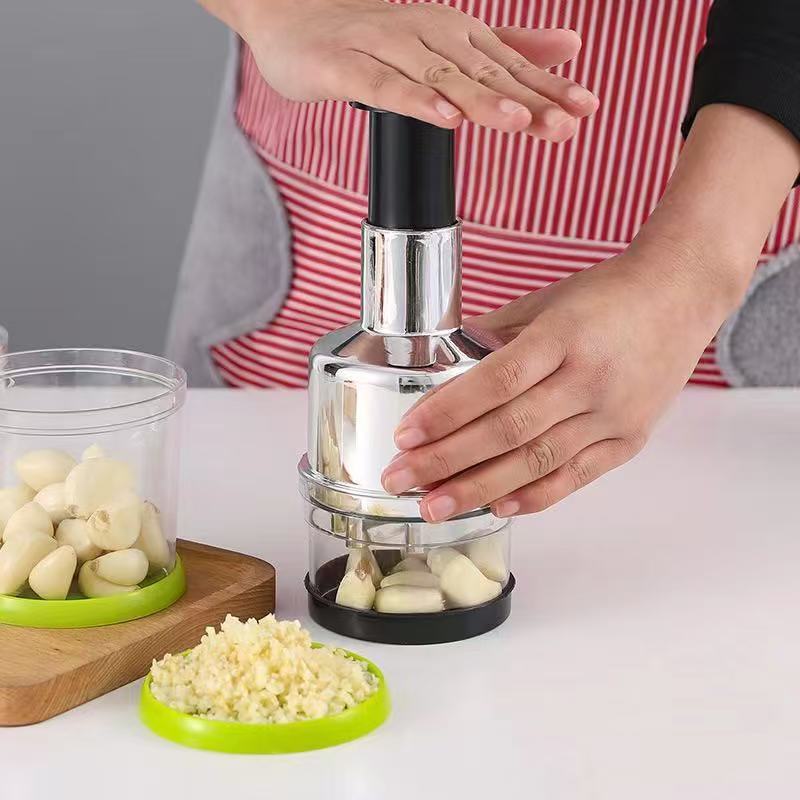 One-Press Stainless Steel Garlic Chopper
