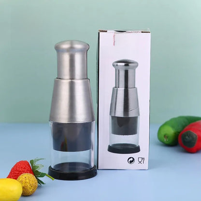 One-Press Stainless Steel Garlic Chopper