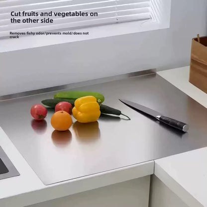 Stainless Steel Folded-Edge Cutting Board