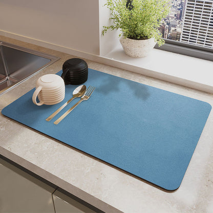 Solid-color minimalist kitchen mat
