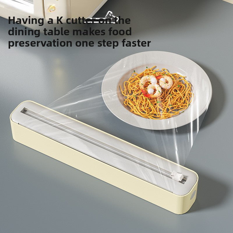 Adjustable Plastic Wrap Dispenser with Cutter