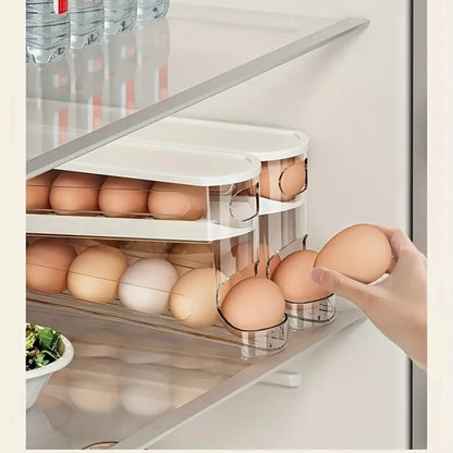 2-Tier Rolling Egg Organizer with Lid