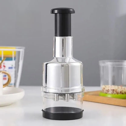 One-Press Stainless Steel Garlic Chopper