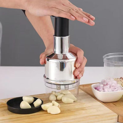 One-Press Stainless Steel Garlic Chopper