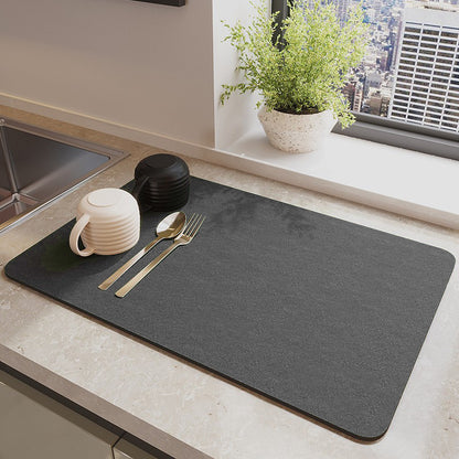 Solid-color minimalist kitchen mat