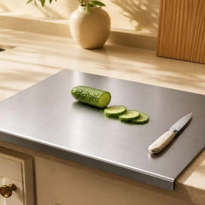 Stainless Steel Folded-Edge Cutting Board